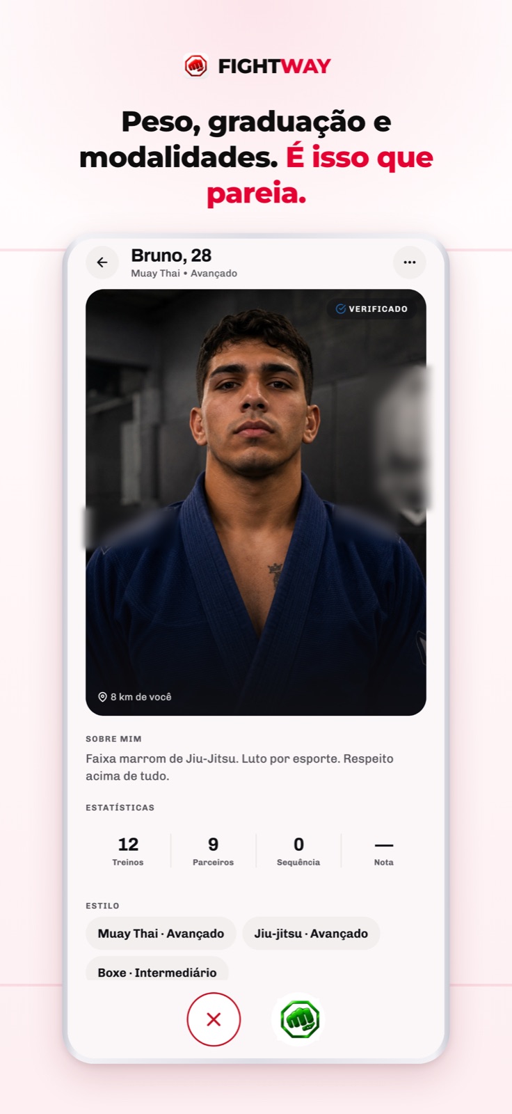 Tela de perfil do Fight Way
